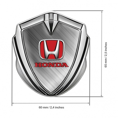 Honda Emblem Self Adhesive Silver Side Strokes Steel Base Design