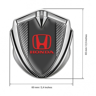 Honda Bodyside Emblem Badge Silver Light Carbon Center Pilon