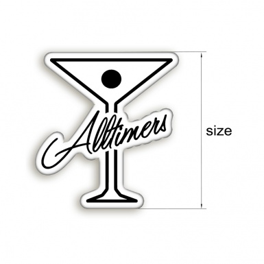 Alltimers Silicone Stickers White with Black Logo 2 pcs