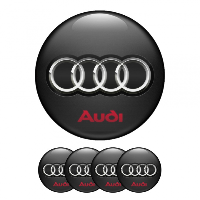 Audi Wheel Center Caps Emblem 3D Rings Logo 2