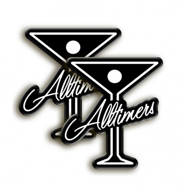 Alltimers Silicone Stickers Black with White Logo 2 pcs