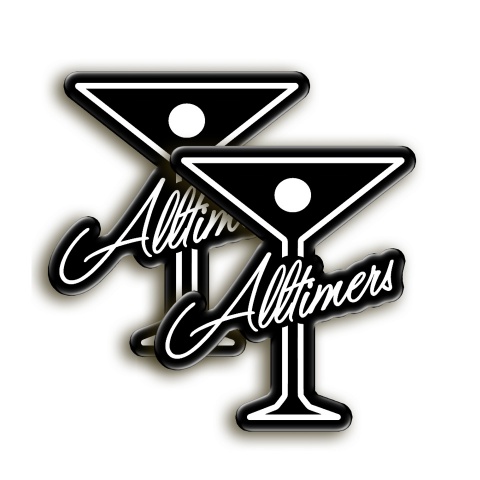 Alltimers Silicone Stickers Black with White Logo 2 pcs