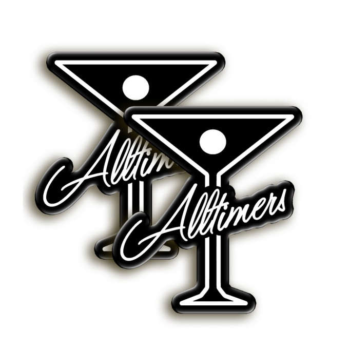 Alltimers Silicone Stickers Black with White Logo 2 pcs