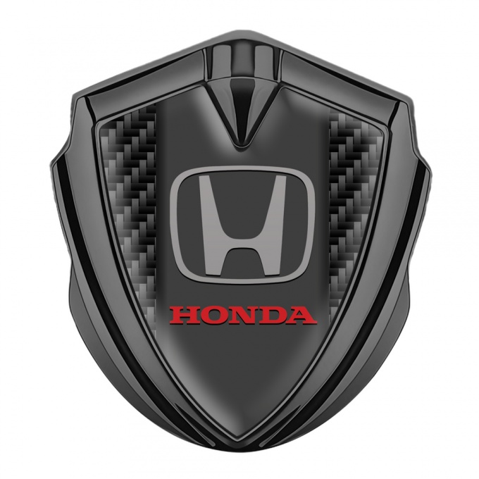 Honda Emblem Fender Badge Graphite Black Carbon Crimson Edition