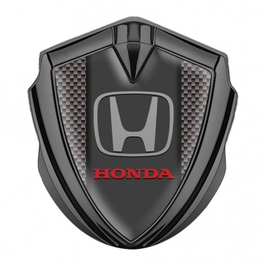 Honda Fender Emblem Metal Graphite Slick Carbon Grey Logo