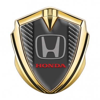 Honda Emblem Trunk Badge Gold Dark Carbon Grey Classic Logo