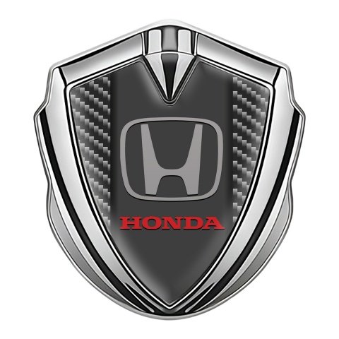 Honda Emblem Trunk Badge Silver Dark Carbon Grey Classic Logo