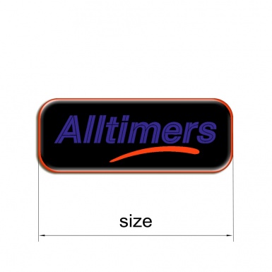 Alltimers Domed Stickers Black with Blue Logo 2 pcs