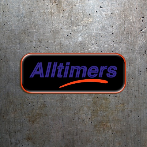 Alltimers Domed Stickers Black with Blue Logo 2 pcs