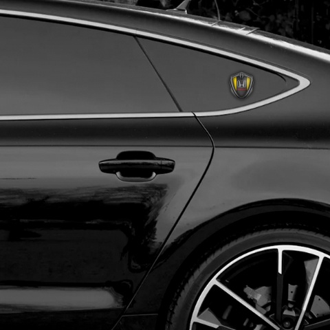 Honda Bodyside Domed Emblem Graphite Yellow Grey Base Clean Logo