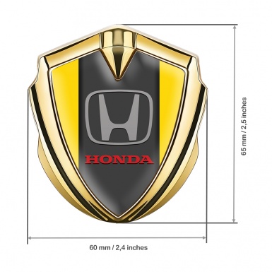 Honda Bodyside Domed Emblem Gold Yellow Grey Base Clean Logo