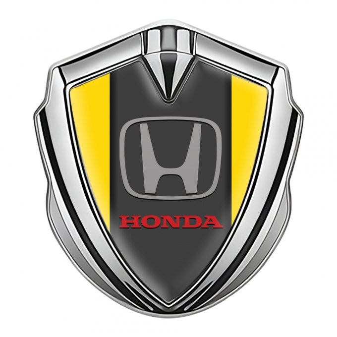 Honda Bodyside Domed Emblem Silver Yellow Grey Base Clean Logo
