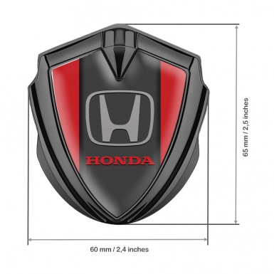 Honda Bodyside Emblem Self Adhesive Graphite Red Motif Grey Logo