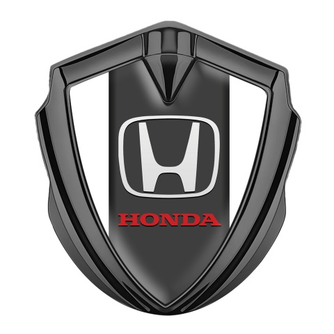 Honda Metal Emblem Self Adhesive Graphite White Greyish Base Edition
