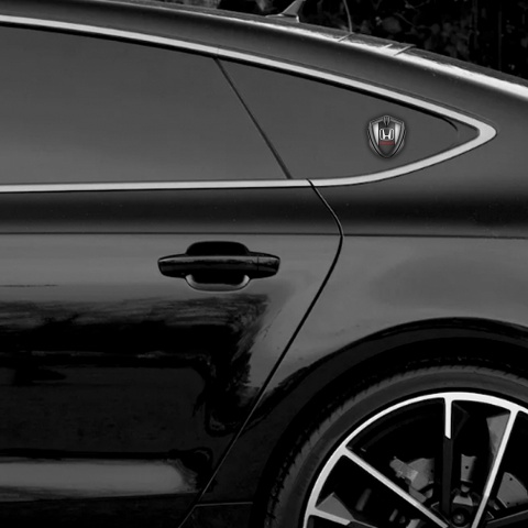 Honda Metal Emblem Self Adhesive Graphite White Greyish Base Edition