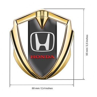 Honda Metal Emblem Self Adhesive Gold White Greyish Base Edition