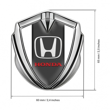 Honda Metal Emblem Self Adhesive Silver White Greyish Base Edition