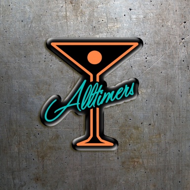 Alltimers Silicone Sticker with Black with Orange and Marine Logo 2 pcs
