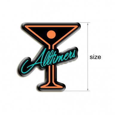 Alltimers Silicone Sticker with Black with Orange and Marine Logo 2 pcs