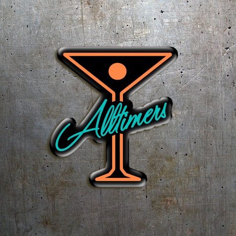 Alltimers Silicone Sticker with Black with Orange and Marine Logo 2 pcs