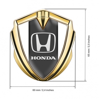 Honda Emblem Self Adhesive Gold White Base Grey Plate Design