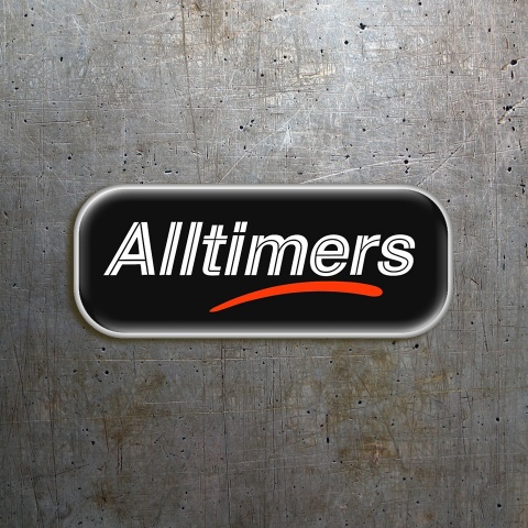 Alltimers Silicone 3D Stickers Black with White Logo 2 pcs