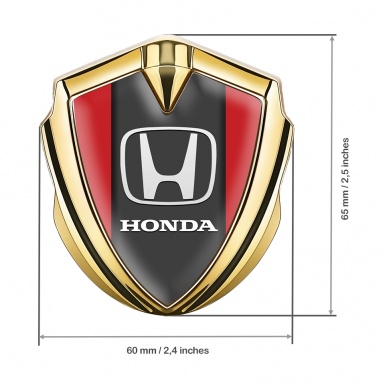 Honda Emblem Badge Self Adhesive Gold Red Grey Logo Edition