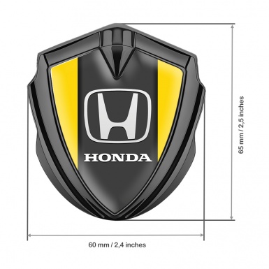 Honda Emblem Fender Badge Graphite Yellow Greyish Base Classic Design