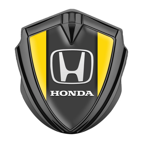 Honda Emblem Fender Badge Graphite Yellow Greyish Base Classic Design