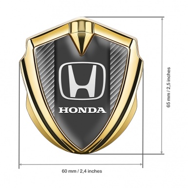 Honda Fender Emblem Metal Gold Light Carbon Grey Edition