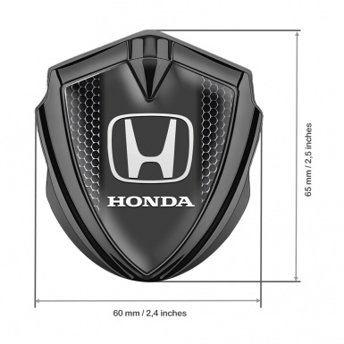 Honda Emblem Trunk Badge Graphite Perforated Metal Dark Pilon Design
