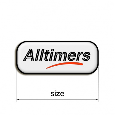 Alltimers Silicone 3D Stickers White with Black Logo 2 pcs
