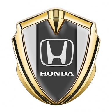 Honda Bodyside Emblem Badge Gold Light Grey Classic Logo Design