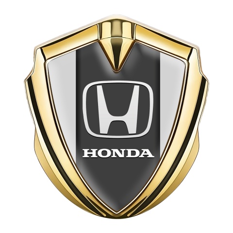 Honda Bodyside Emblem Badge Gold Light Grey Classic Logo Design