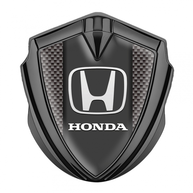 Honda 3D Car Metal Domed Emblem Graphite Grey Carbon Dark Console