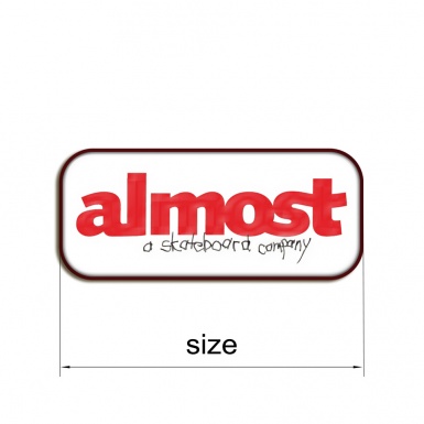 Almost Silicone Stickers with White with Red Logo 2 pcs