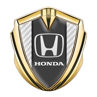 Honda Bodyside Emblem Self Adhesive Gold White Carbon Central Console