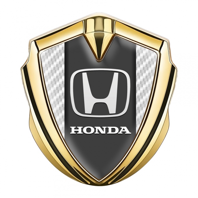 Honda Bodyside Emblem Self Adhesive Gold White Carbon Central Console