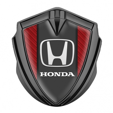 Honda Emblem Self Adhesive Graphite Red Carbon Grey Plate Design