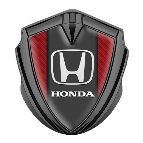 Honda Emblem Self Adhesive Graphite Red Carbon Grey Plate Design