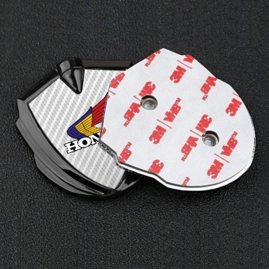 Honda Emblem Fender Badge Graphite White Carbon Tricolor Logo