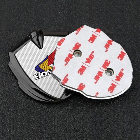 Honda Emblem Fender Badge Graphite White Carbon Tricolor Logo