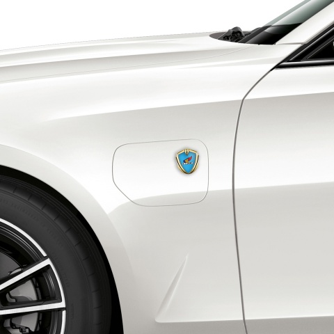 Honda Fender Emblem Metal Gold Blue Base Tricolor Design
