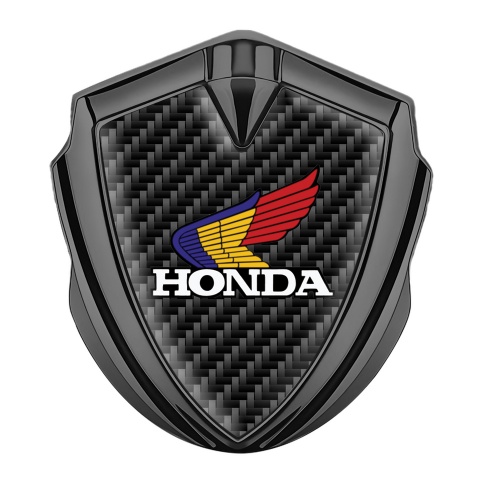 Honda Emblem Trunk Badge Graphite Black Carbon Tricolor Design