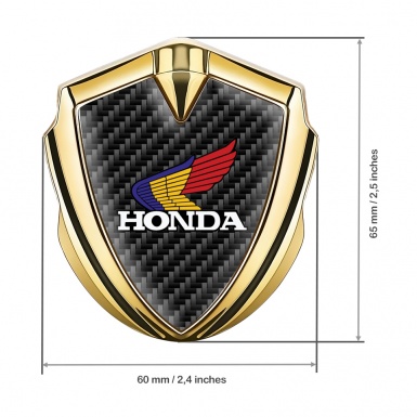 Honda Emblem Trunk Badge Gold Black Carbon Tricolor Design