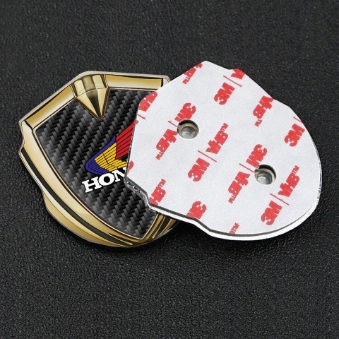 Honda Emblem Trunk Badge Gold Black Carbon Tricolor Design