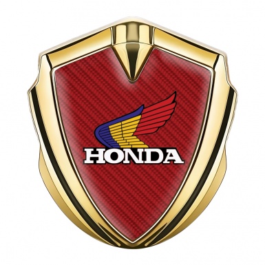 Honda Emblem Bodyside Badge Gold Red Carbon Tricolor Logo