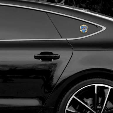 Honda Metal Emblem Self Adhesive Gold Dark Blue Color Design