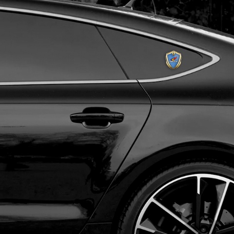 Honda Metal Emblem Self Adhesive Gold Dark Blue Color Design
