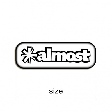 Almost Skateboards Domed Stickers White and Black 2 pcs